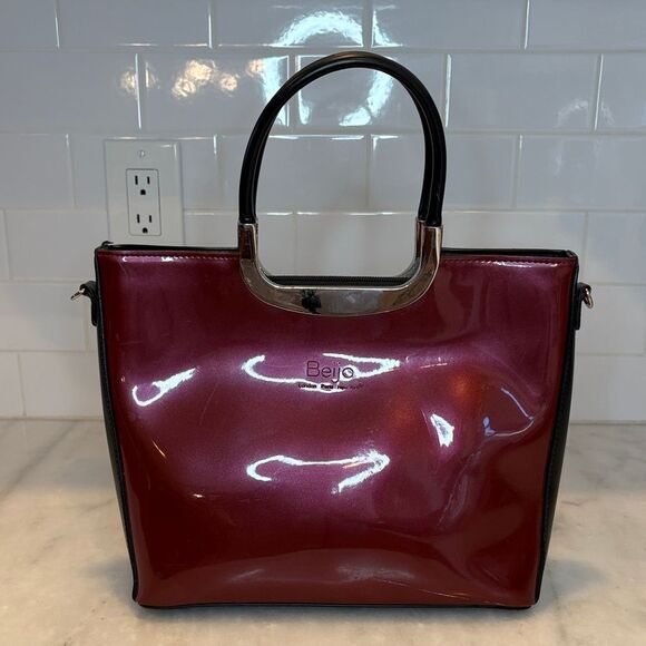 Beijo Bag Purse Handbag The Diva High Gloss Convertible Crossbody Satchel Bag - Picture 2 of 16